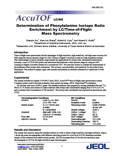 Phenylalanine Isotope Ratio Enrichment